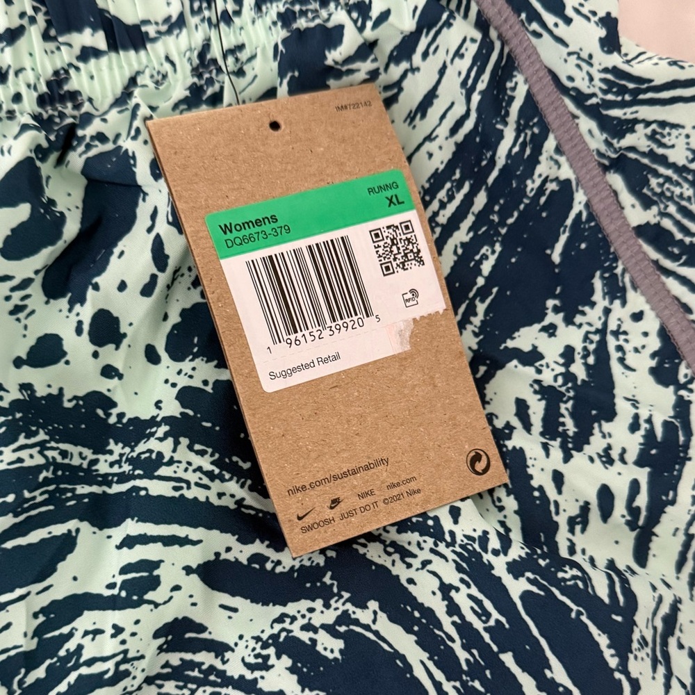 New Nike Dri-Fit Icon Clash Tempo Running Shorts in Blue/Mint Swirl Print NWT XL - Picture 5 of 5